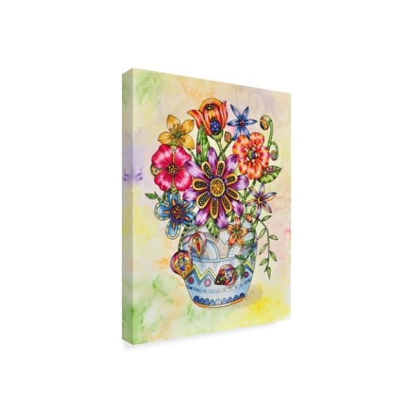 Charlsie Kelly 'Summer Blooms Blue Vase' Canvas Art,24x32